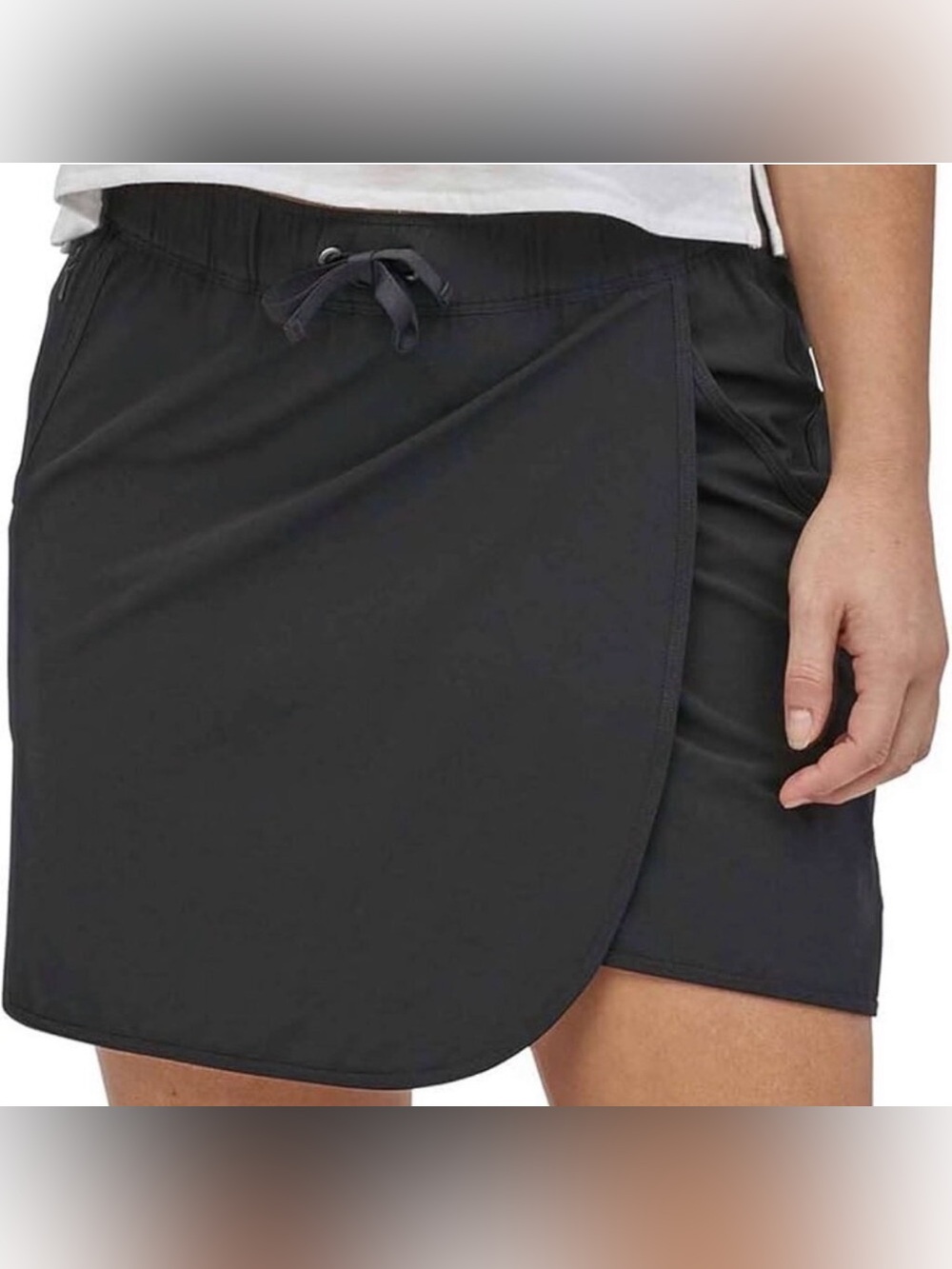 Patagonia Black Fleetwith Athletic Skort with Drawstring and pockets